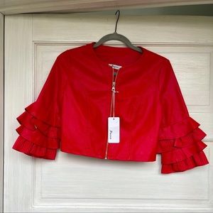 NWT Trendy Red Top Cropped Jacket